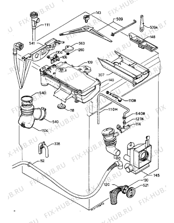 Взрыв-схема стиральной машины Electrolux EW930S - Схема узла Water equipment